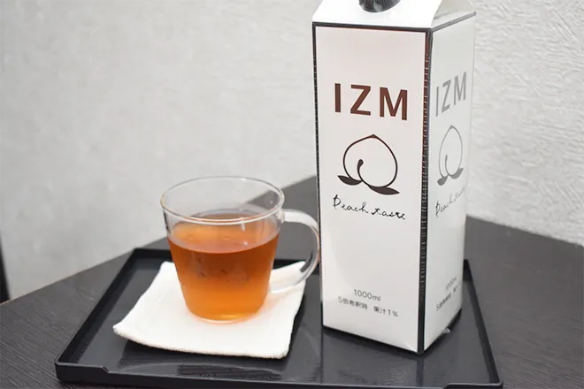 ピーチ味の酵素ドリンクでほっと一息